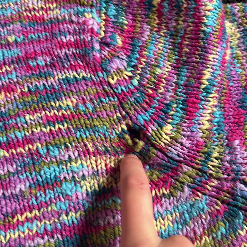 Talbots Multi Colored Large Button Knit Cardigan … - image 8